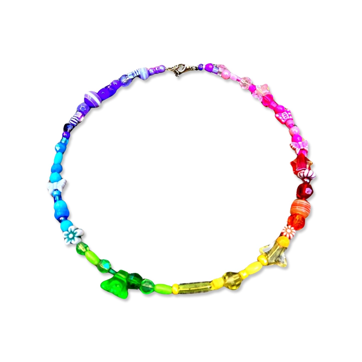 Rainbow Flashback - Rainbow Fantasy Festival Beaded Choker Necklace