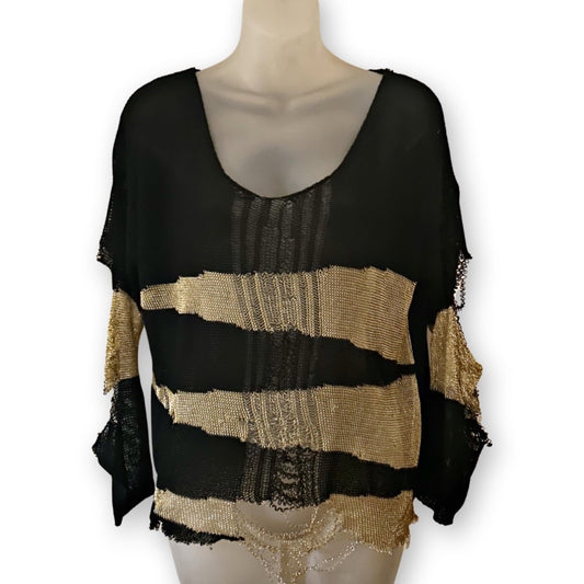 Last Gold - Black & Gold Distressed Wasteland Post Apocalyptic Jumper

100% Handmade with upcycled treasures!

Size S-M