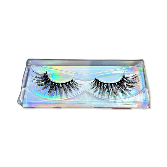 Frozen Eyes - Iridescent & White Mixed Chunky Eco-Glitter Fantasy Cosplay Festival Fake Eye-lashes