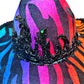 Rainbow Flame - Rainbow Velvet Zebra Print Sustainably Handmade Cowboy Hat