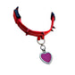 Cyber Love - (RED) Gender Neutral Red Studded LED Rave Cyberpunk Futuristic Festival Choker Necklace With Heart Pendant