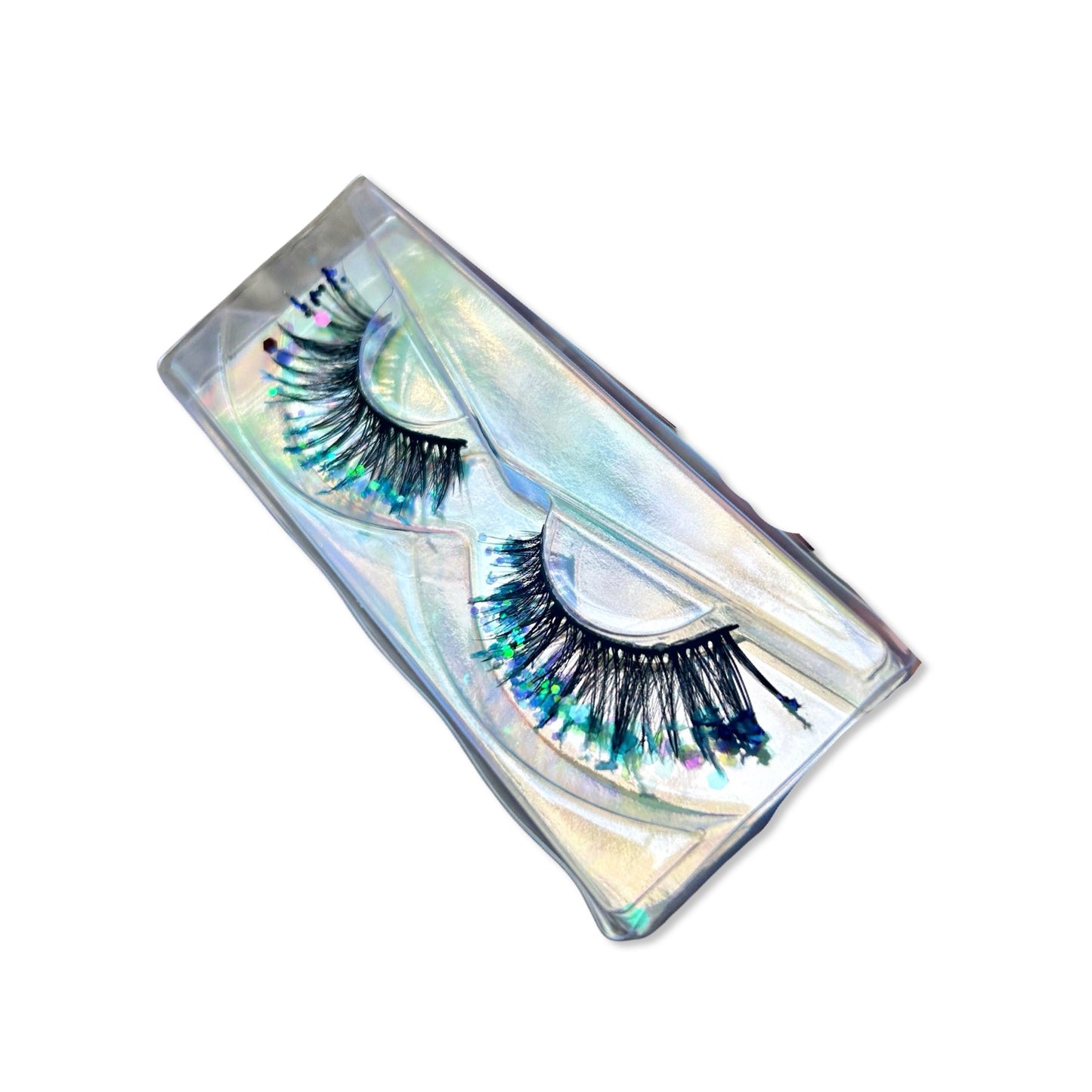 Sk’Eye  - Blue Mixed Chunky Eco Glitter Fantasy Festival Fake Eye-lashes