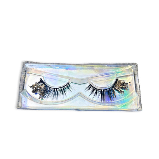 Golden R’Eyes’N  - Gold Chunky Eco Glitter Fantasy Festival Fake Eye-lashes