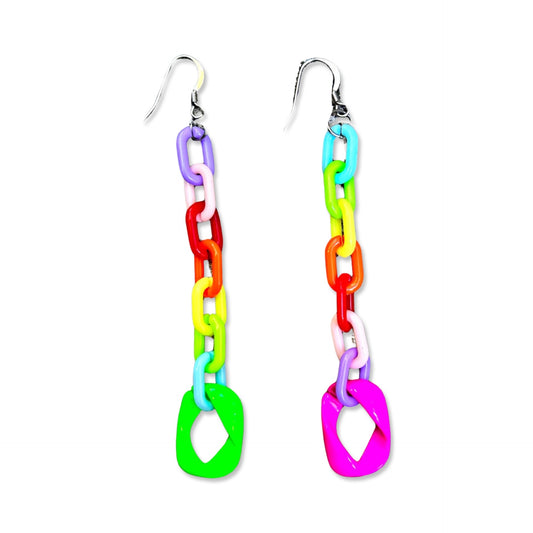 Pride Chain - Rainbow Fantasy Festival Chain Earrings